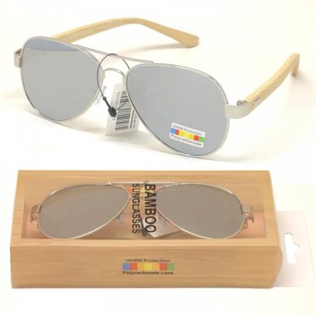 Aviator Bamboo Polycarbonate Sunglasses BA100