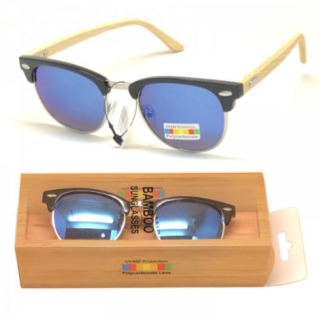 Clubmaster Bamboo Polycarbonate Sunglasses BA101